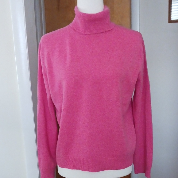 Geneva Cashmere Sweater Turtleneck Long Sleeve High Neck Coral LP - Picture 1 of 9
